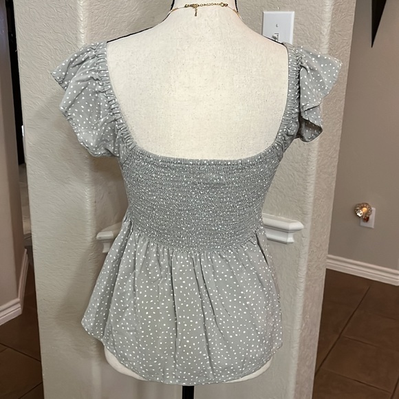 Japna green & white polka dot top Size XS - Picture 3 of 15